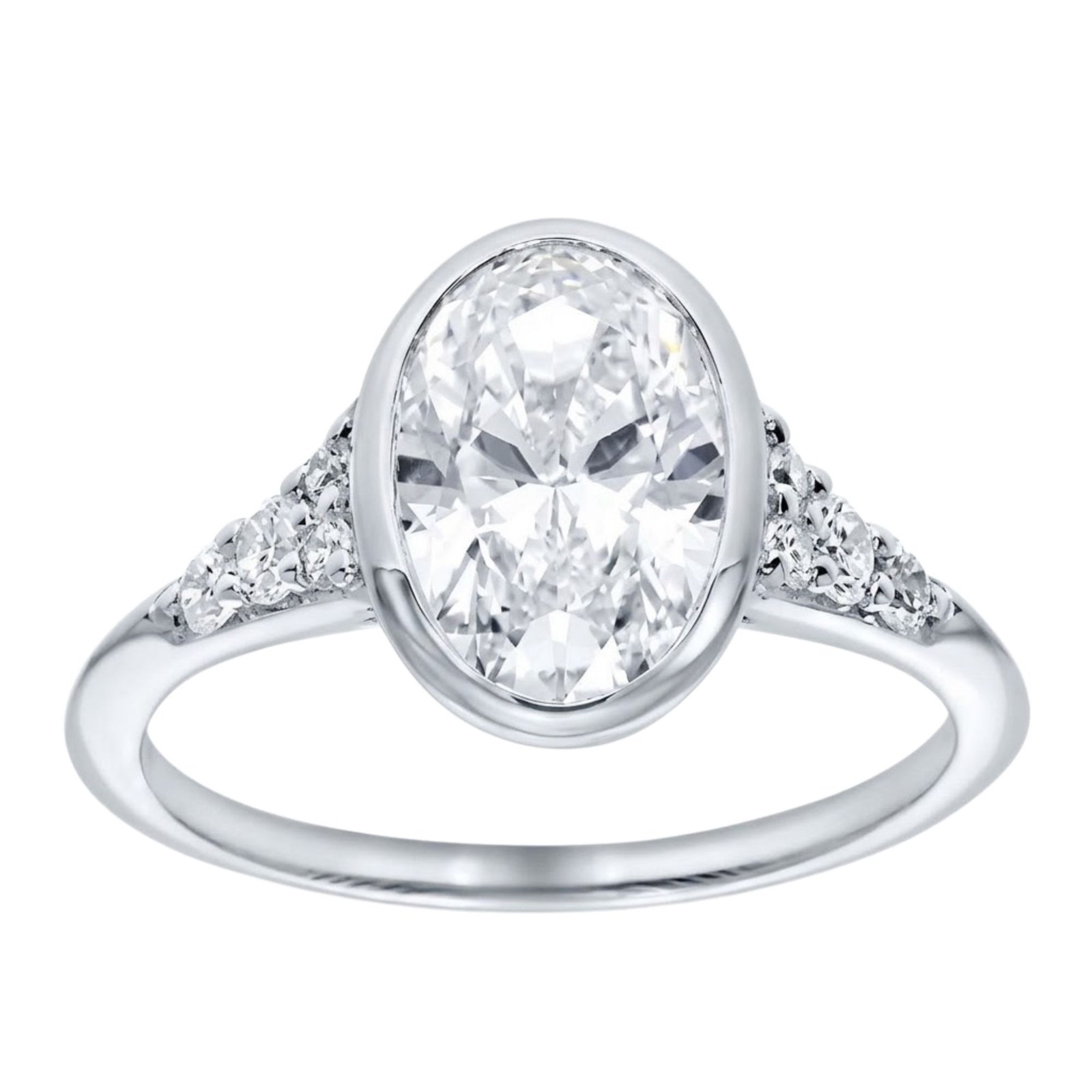 LG - 14K 2.87CT D-RING LDS OVL/RDS CNTR OVL 2.56CT CERTIFIED